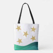 クリスマスのナツクラッカーと金ゴールドグリッター星 トートバッグ (裏面)