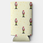 クリスマスのナツクラッカーパターン黄色 スリム缶クーラー (裏面)