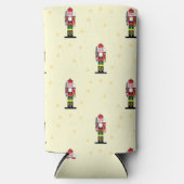 クリスマスのナツクラッカーパターン黄色 スリム缶クーラー (正面)