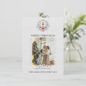クリスマスのナツクラッカーホリーフレームと写真 シーズンカード (スタンド正面)