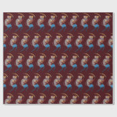 クリスマスのナツクラッカー ラッピングペーパー (フラット)