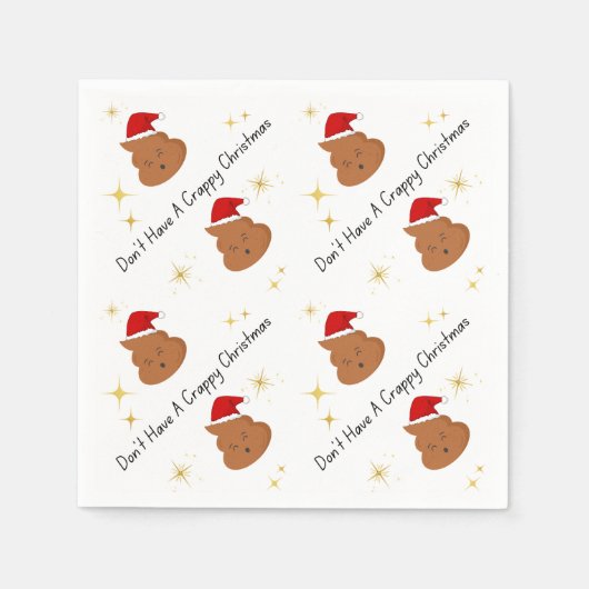 クリスマスのナプキンを持っていない スタンダードカクテルナプキン (正面)