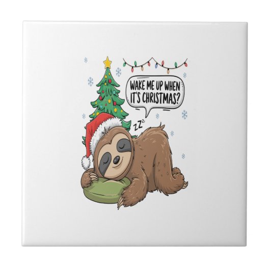 クリスマスのナマケモノが起こしてくれるホリデースリープ タイル (正面)