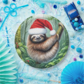 クリスマスのナマケモノ　熱帯雨林で ペーパープレート (パーティー)