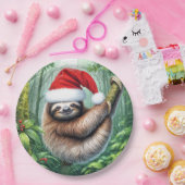 クリスマスのナマケモノ　熱帯雨林で ペーパープレート (パーティー)