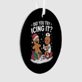 クリスマスのナースそれをアイシング試してみたジンジャーパン オーナメント (正面)