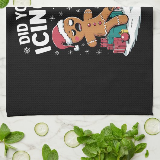 クリスマスのナースそれをアイシング試してみたジンジャーパン キッチンタオル (折り畳み)