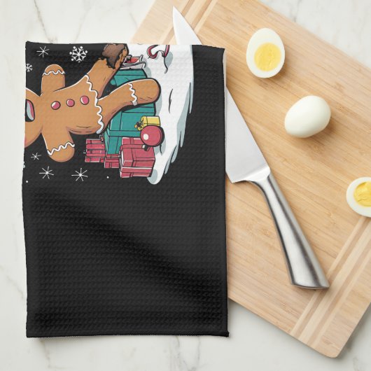 クリスマスのナースそれをアイシング試してみたジンジャーパン キッチンタオル (四つ折り)