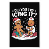 クリスマスのナースそれをアイシング試してみたジンジャーパン フォトプリント            (正面)