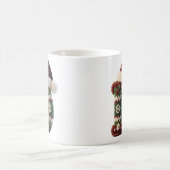 クリスマスのニットセーターの文字Dサンタ帽子 コーヒーマグカップ (中央)