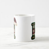 クリスマスのニットセーターの文字Hサンタ帽子 コーヒーマグカップ (中央)