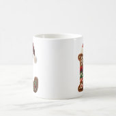 クリスマスのニットセーターの文字Lサンタ帽子 コーヒーマグカップ (中央)