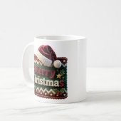 クリスマスのニットセーター メリークリスマス サンタ帽子 コーヒーマグカップ (正面左)