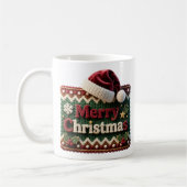 クリスマスのニットセーター メリークリスマス サンタ帽子 コーヒーマグカップ (左)