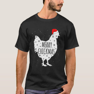 クリスマスのニワトリ メリー チックマス サンタ帽子 ニワトリ Tシャツ