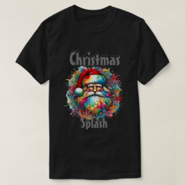 クリスマスのネクタイ染めサンタ Tシャツ