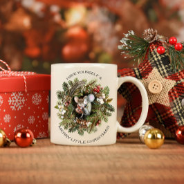 クリスマスのネズミが楽しいクリスマスを過ごす ツートーンマグカップ