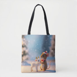 クリスマスのネズミと子羊 トートバッグ