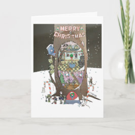 クリスマスのネズミの木 カード