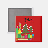 クリスマスのネームタグ マグネット (正面/裏面)