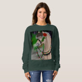 クリスマスのノルウェーのフィヨルドの馬 スウェットシャツ (正面フル)