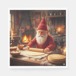 クリスマスのノルウェー人ニッセのレフセ作り、ナプキン スタンダードランチョンナプキン