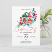 クリスマスのノームとポインセチアの招待状 招待状 (スタンド正面)