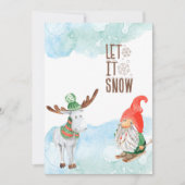 クリスマスのノームとムースの雪景色 シーズンカード (正面)