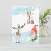 クリスマスのノームとムースの雪景色 シーズンカード (スタンド正面)