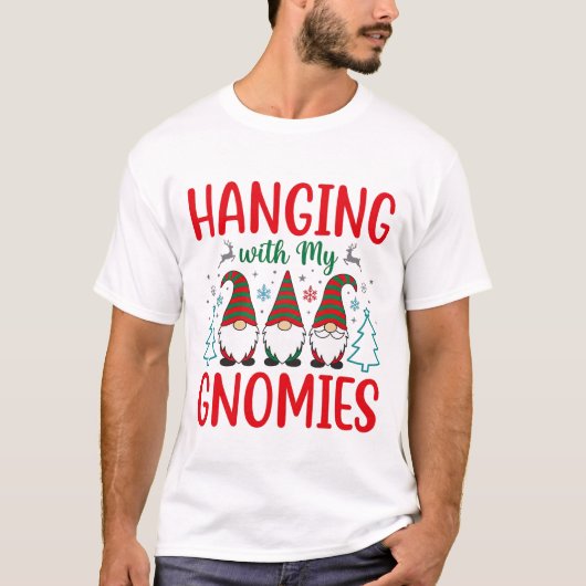 クリスマスのノームと仲良く Tシャツ (正面)