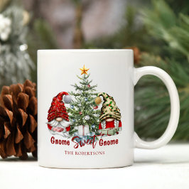 クリスマスのノームの名入れ かわいい 田舎風 コーヒーマグカップ