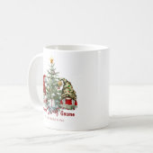 クリスマスのノームの名入れ かわいい 田舎風 コーヒーマグカップ (正面左)