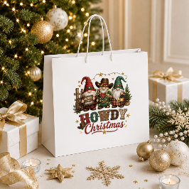 クリスマスのノームハローワスタングラス袋 ラージペーパーバッグ