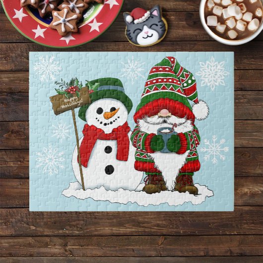 クリスマスのノーム雪だるま あったかウィンタースタイリッシュグッズ ジグソーパズル
