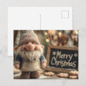 クリスマスのノーム クッキーとメリークリスマス ポストカード (正面/裏面)