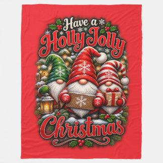 クリスマスのノーム フリースブランケット