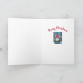 クリスマスのノーム、リス、キツツキ、カーディナル シーズンカード (内部)