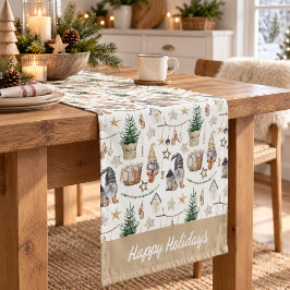クリスマスのノーム 北欧 ファームハウス ナチュラル ショートテーブルランナー