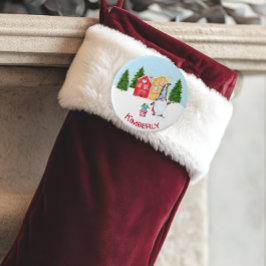 クリスマスのノーム 名前入り 缶バッジ