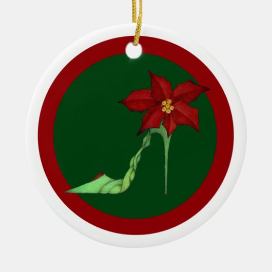 クリスマスのハイヒールのオーナメント セラミックオーナメント (正面)
