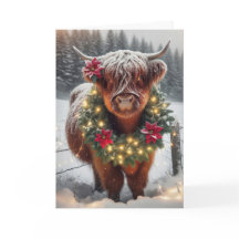 クリスマスのハイランドの牛がリース