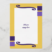 クリスマスのハグ おばあちゃん 写真追加 金 紫 箔シーズンカード (裏面)