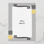 クリスマスのハグ おばさん 写真追加 ゴールド グレー 箔シーズンカード (裏面)