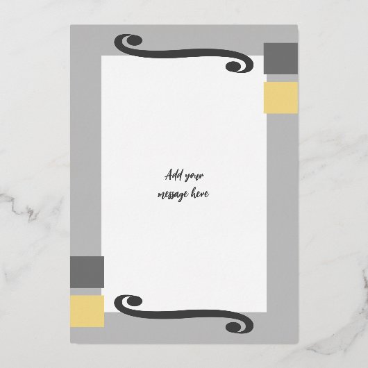 クリスマスのハグ おばさん 写真追加 ゴールド グレー 箔シーズンカード (裏面)