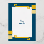 クリスマスのハグ 祖父母 写真を追加 ゴールド ブルー 箔シーズンカード (裏面)