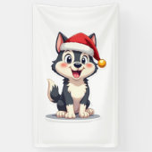 クリスマスのハスキー犬好きマラミュート (2) 横断幕 (縦)