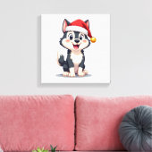 クリスマスのハスキー犬好き マラミュート (2) キャンバスプリント (インサイチュ (リビング))