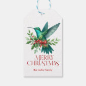 クリスマスのハチドリ メリークリスマス ギフトタグ (裏面)