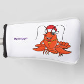 クリスマスのハットロブスターを着た可愛い幸せアニメ ゴルフヘッドカバー (正面)