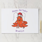 クリスマスのハットロブスターを着た可愛い幸せアニメ ペーパーパッド (インサイチュ)